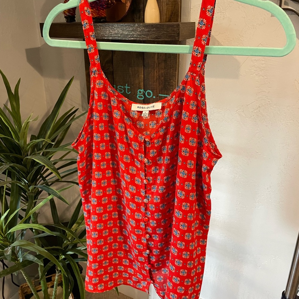 Rose + Olive tank top
